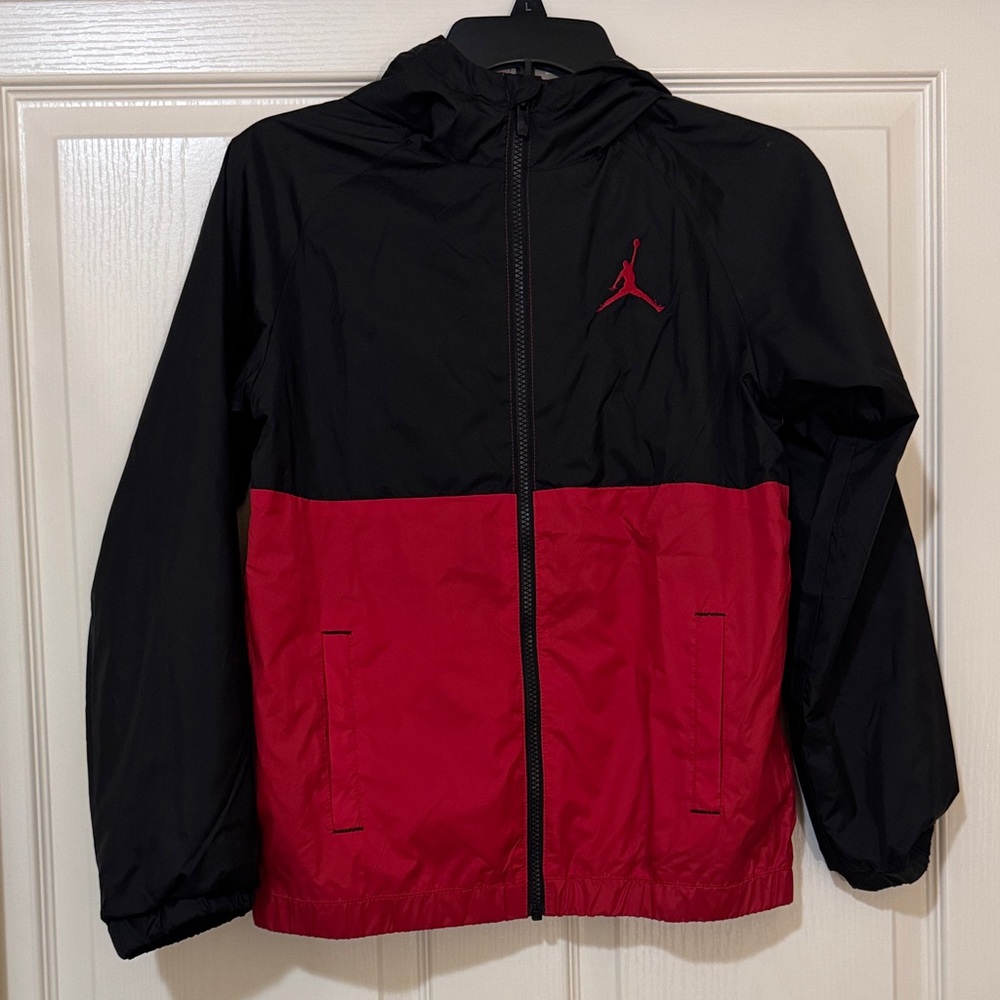 Jordan Boys Two-Tone Black and Red Windbreaker
